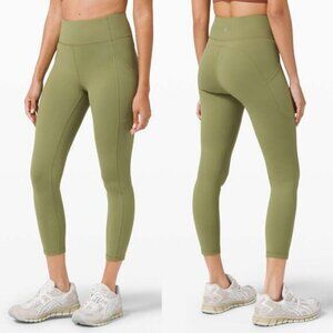 LULULEMON Invigorate High-Rise Tight 25" Size 4 Bronze Green